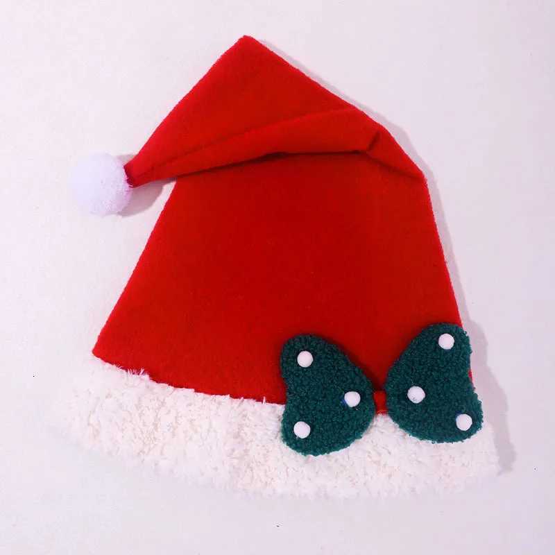 Christmas Santa Hat with Green Bow Red Mitten Shaped Crossbody Bag Set - Plush Festive Accessories for Holiday Look Y251115