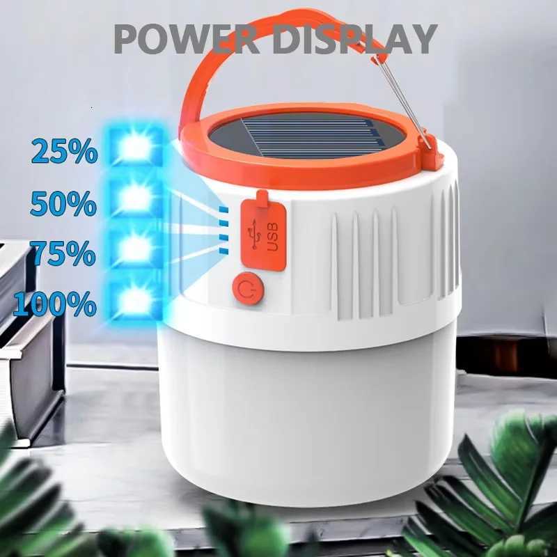 Solar Camping Light Portable Power Bank LED 6 Gears Rechargeable Remote Flashlight Outdoor BBQ Tents Hanging Emergency Lantern M251115
