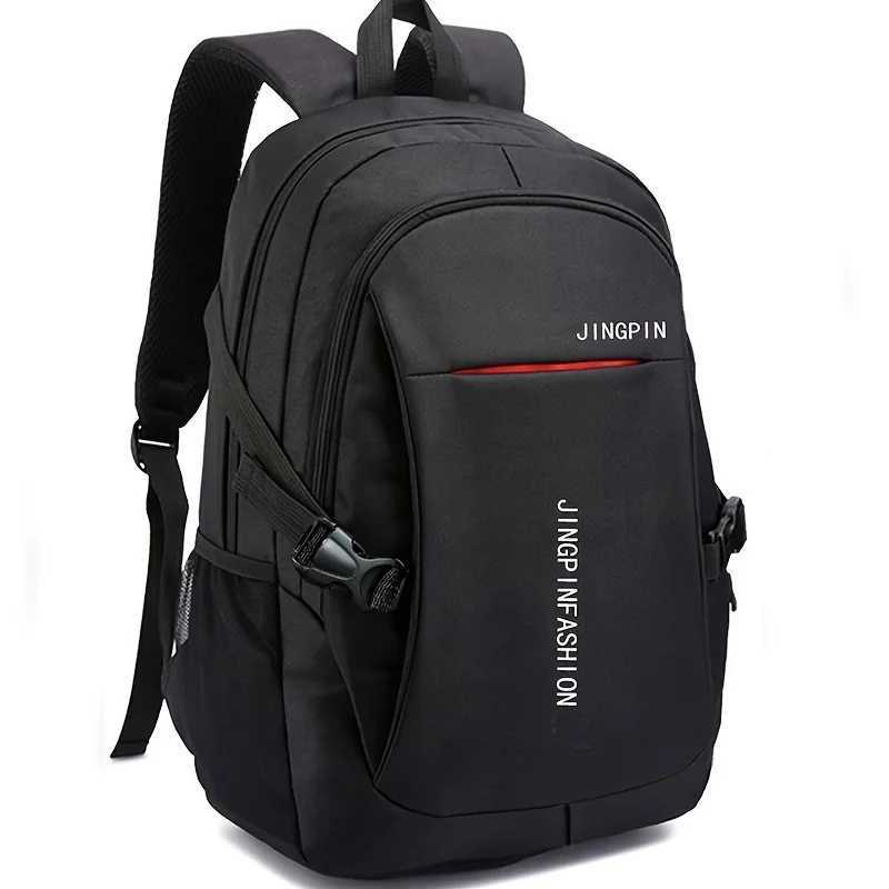 Stylish Mens Backpack - Large Capacity Perfect for High School/College Versatile Travel Laptop Bag with Diverse Zipper StylesW251114