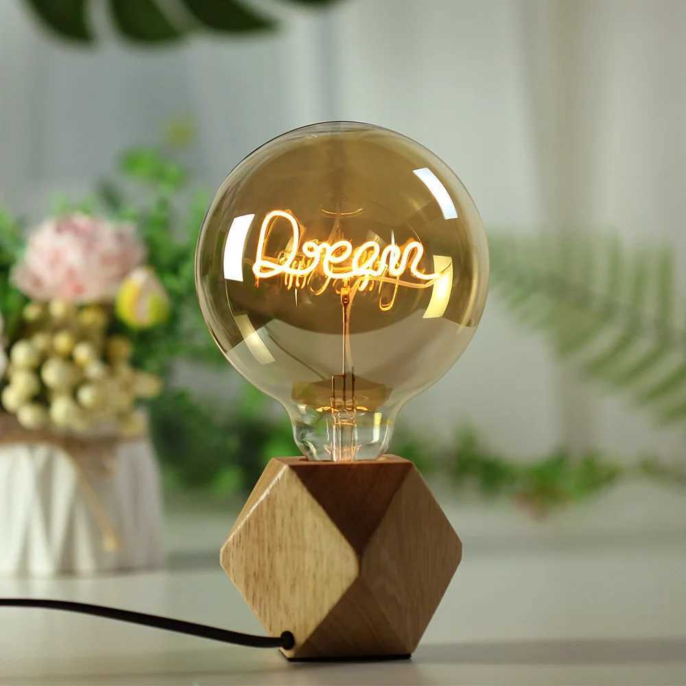 TIANFAN G125 LED Edison Bulb with Alphabet Love Home Dream E27 Screw Base Dimmable Amber 110v 220v for Decorative Lighting C251115
