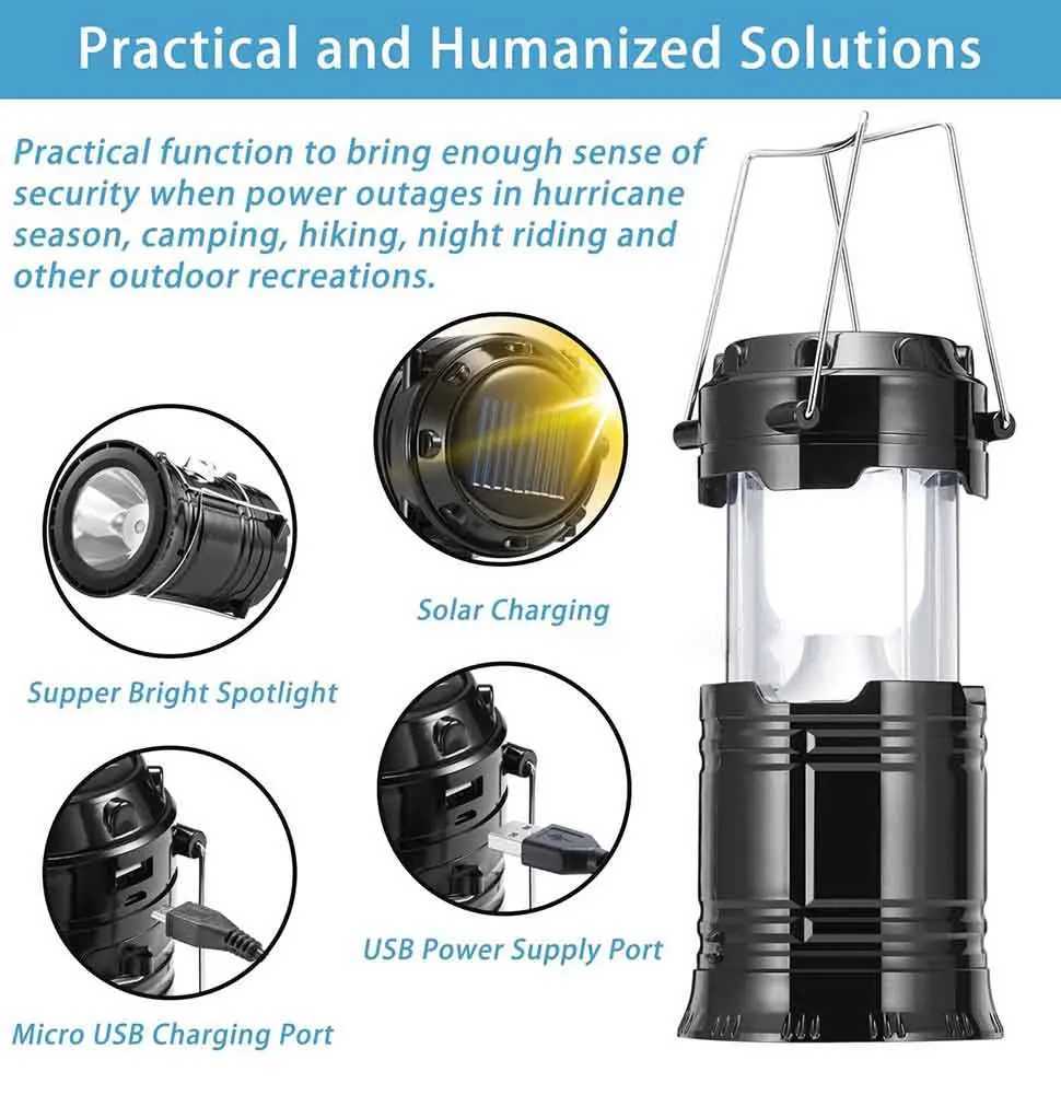 Camping Solar Camping Lamp Tent Lamp LED Portable Multifuctional Handheld Flashlight Waterproof Barn lantern Emergency Powered M251115