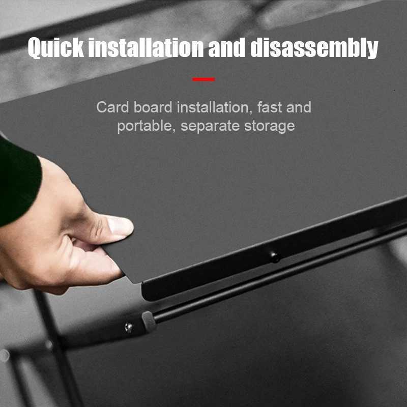 WESTTUNE Camping Three-tier Rack Outdoor Folding Storage Shelf Portable Desktop Organizer Shelves Picnic BBQ Storage Rack Table M251115