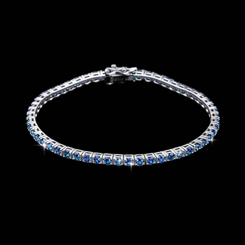 Pass test Pen With GRA 925 Silver HipHop Ice Out Blue Moissanite 3mm Tennis Chain Vvs D Color Green Moissanite Tennis Bracelet