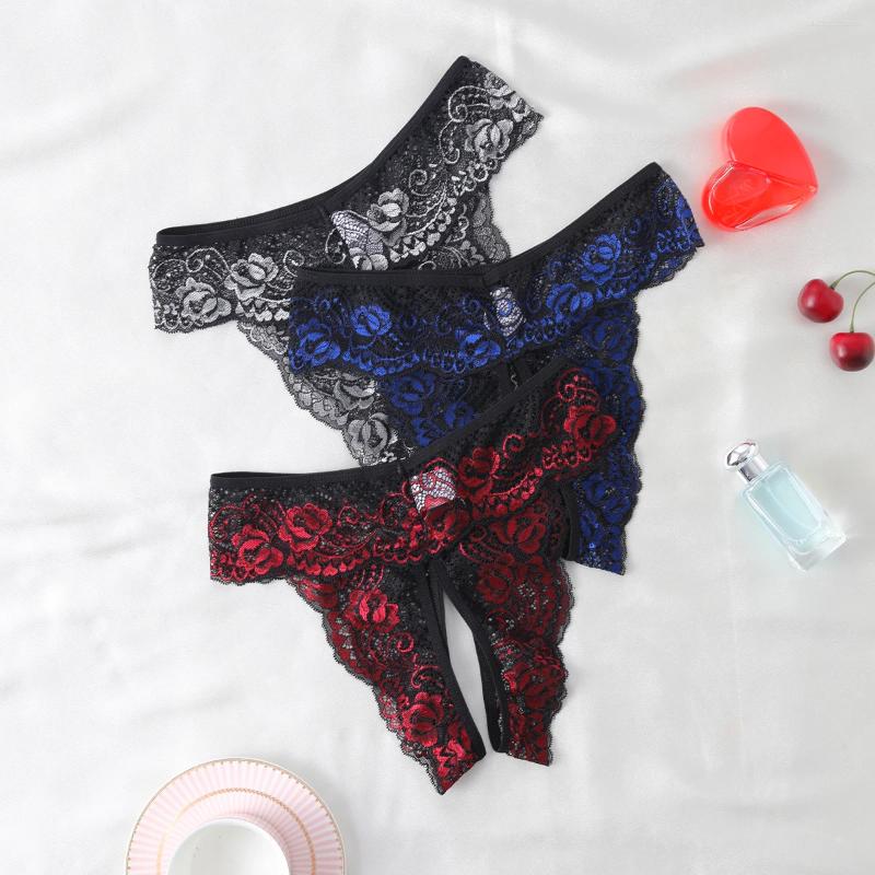 Women's Panties Sexy Crotchless Thongs Invisible Lace Underwear Women Comfortable Intimates Underpants Low Waist Briefs Female Lingerie