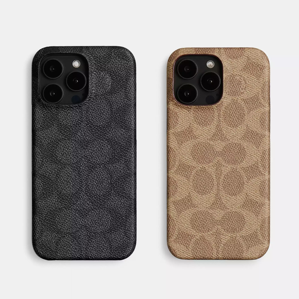 Iphone Case In Signature Canvas Designer Phone Case 17 Pro Max Golden Badge iPhone Case with for 16 ProMax Cases Apple 15 14 13 12 Plus Cell Leather Mobile Cover