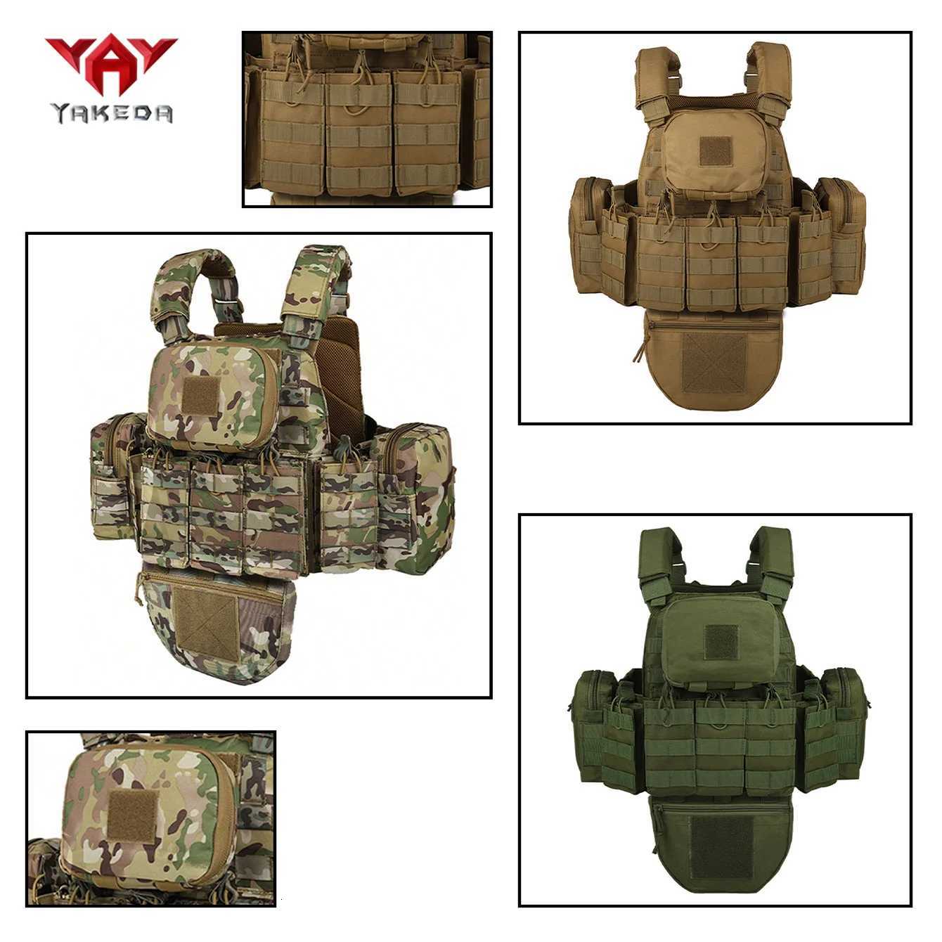 YAKEDA Multiple Equipment Bags Hunting Vest with Front Triple Equipment Bag and Several Accessory Pockets XJ251114