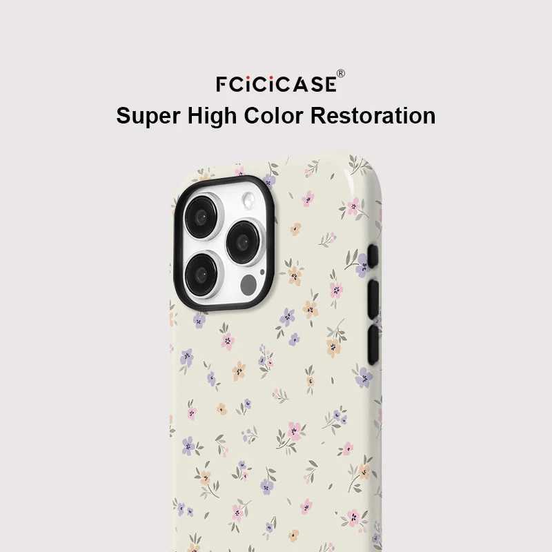 Magnetic For Wireless Charge Case For iPhone 13 12 11 14 Plus 15 Pro 16 Pro Max Acrylic Fashion Little Flower Cover J251202