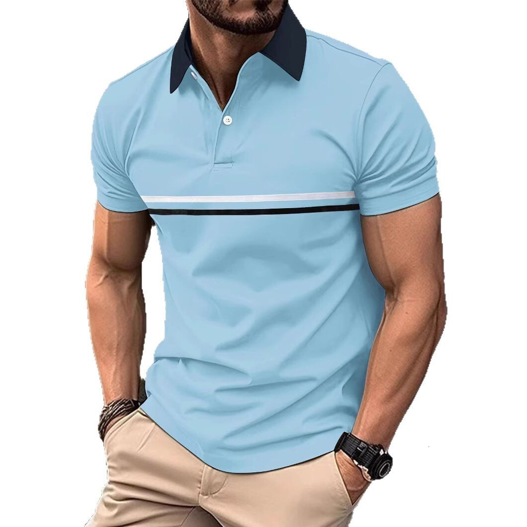 Ins summer mens polo shirt button up mens sports polo shirt