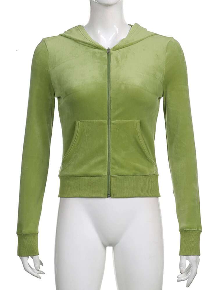 Sweetown Pink Sweet Cute Veet Y2k Crop Hoodies Women Zip Up Hooded Jacket Pullover Vintage Aesthetic Casual Green Sweatshirts