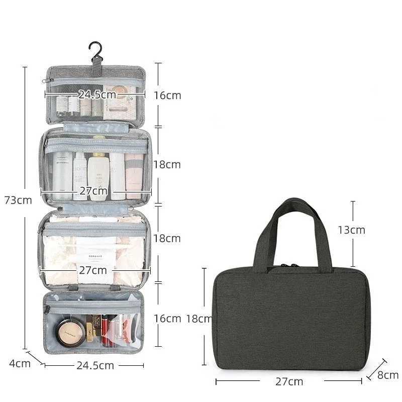 Travel waterproof folding wet dry separation toilet bag cosmetic storage bag large capacity cosmetic bagXJ250415