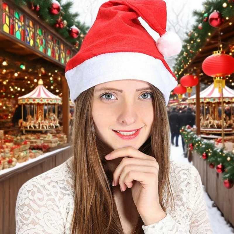 10/20pcs Christmas Hats Set for Adults - Red Santa Hats Party Decorations and Holiday Gifts Y251115