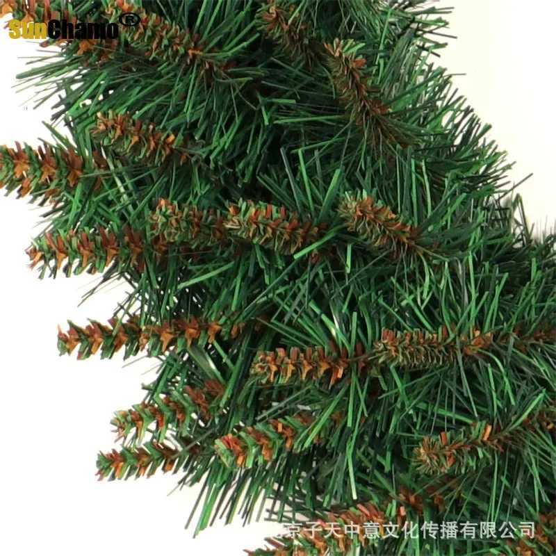 40 CM with Warm Light Christmas Green Pvc Yellow Head WreathsGarlands Door Hanging Shop Hotel FurnishingsM251115