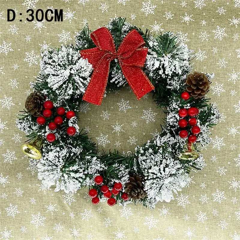 40cm Christmas Wreath Decor Artificial Hanging Xmas Wreath Pendant Home Window Door Outdoor Christmas Decoration Party SuppliesM251115