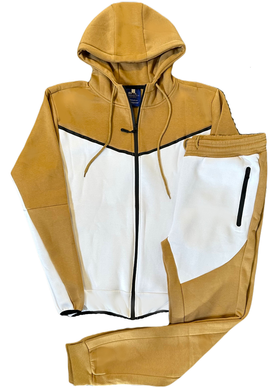 Warm Men's Soft Sweat Jacket & Sweatpants Fleece Sweatsuit &