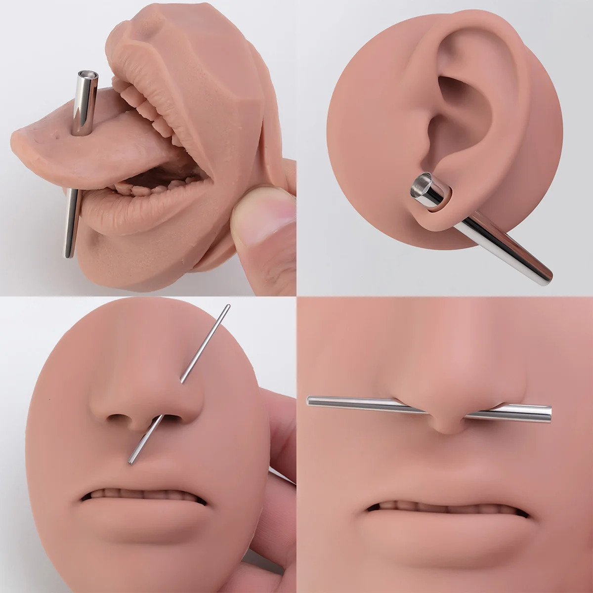 12PCS 1.2-9mm Steel Concave Taper Expander Stretching Kit Concave Ear Taper Professional Insertion Pin Piercing Jewelry 250408