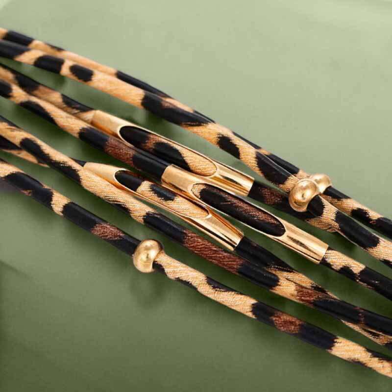 2025 Leopard print magnetic buckle with bead string alloy bracelet, fashionable and versatile bracelet accessory