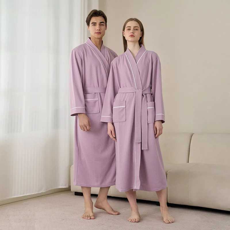 Plus Size Bathrobe for Women and Men Waffle Quick Drying All Season Thin Design Hotel Towel Beauty Salon Bath Robe Couples M-3XL C251115