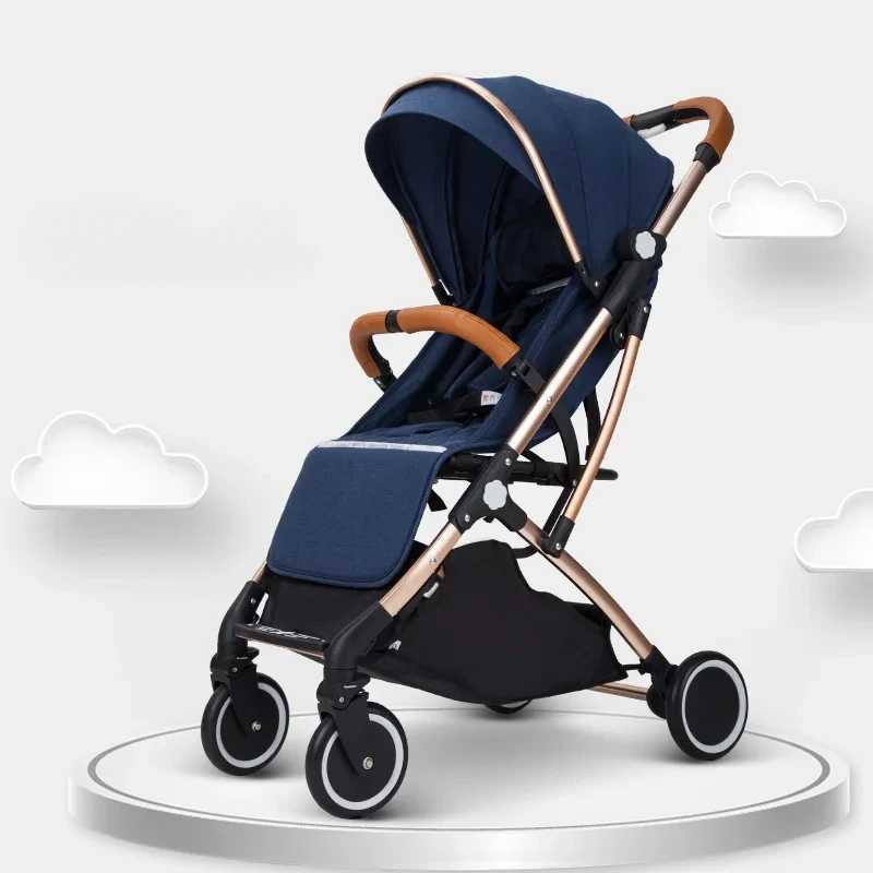 High landscape folding baby stroller pull rod four-wheel stroller shock-absorbing design lightweight easy to travel X250415