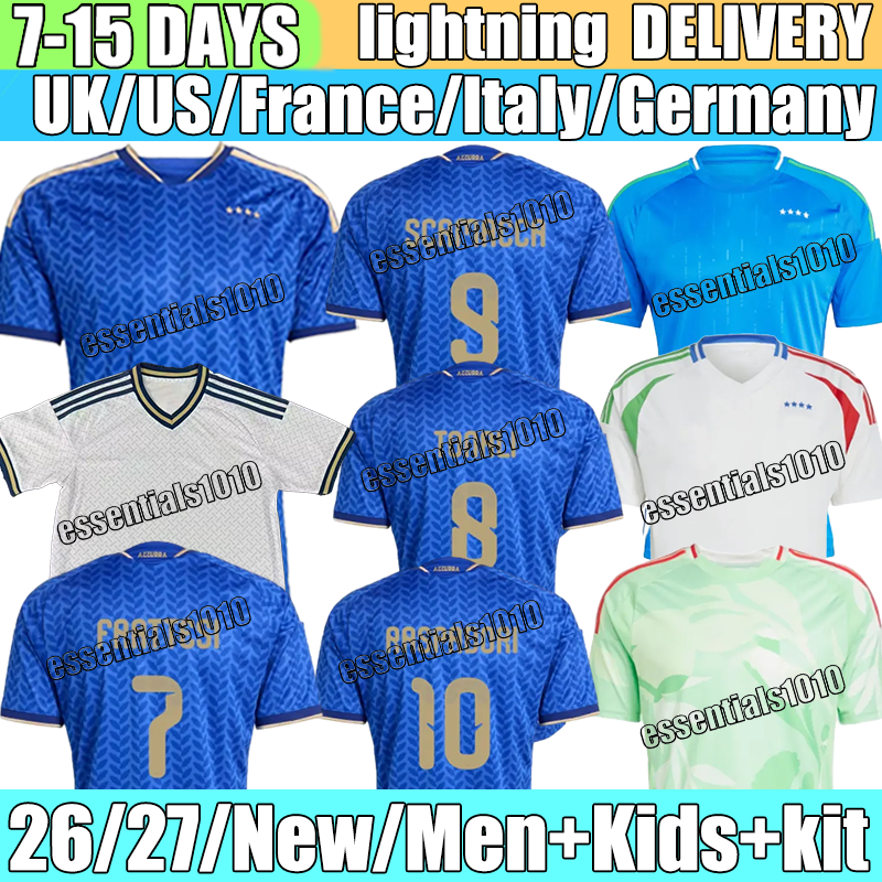 New 25 26 Italy maglia Soccer Jerseys RETEGUI #9 FRATTESI #16 BARELLA #18 Maldini #11 Jerseys Bastoni #21 Tonali #8 Jerseys Italia 2026 Football Shirt Men Kids Kit