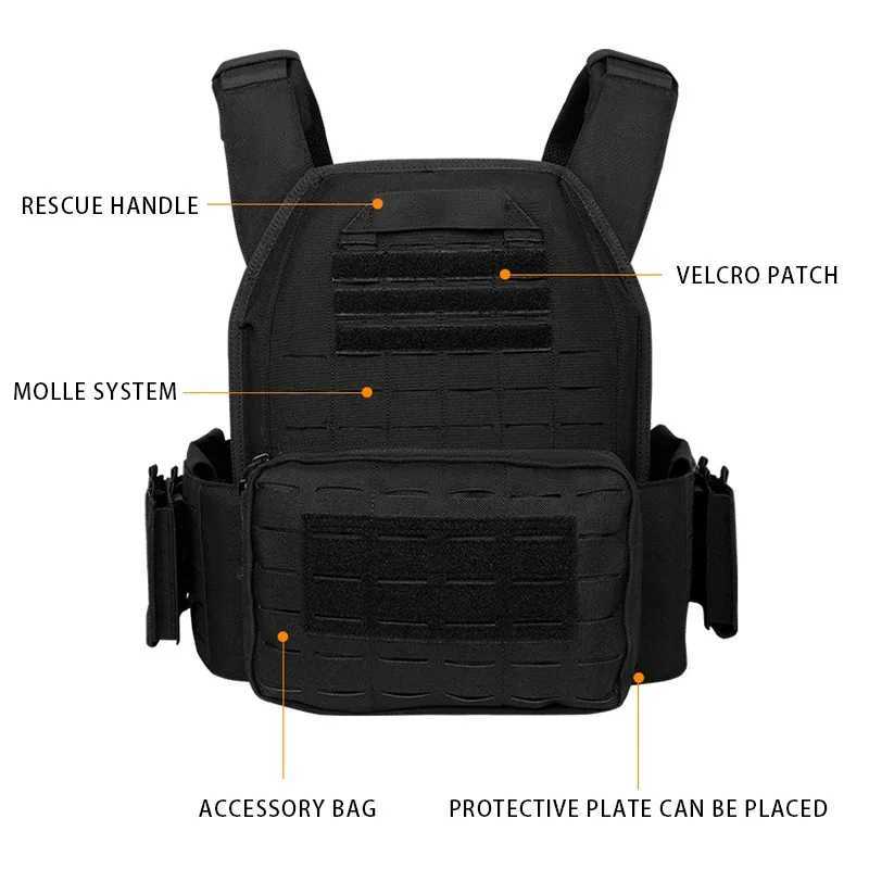 6094 Tactical Vest with Triple Magazine Pouch 1000D Nylon Fabric Quick Release 6094K Hunting Airsoft Combat Accessories XJ251114