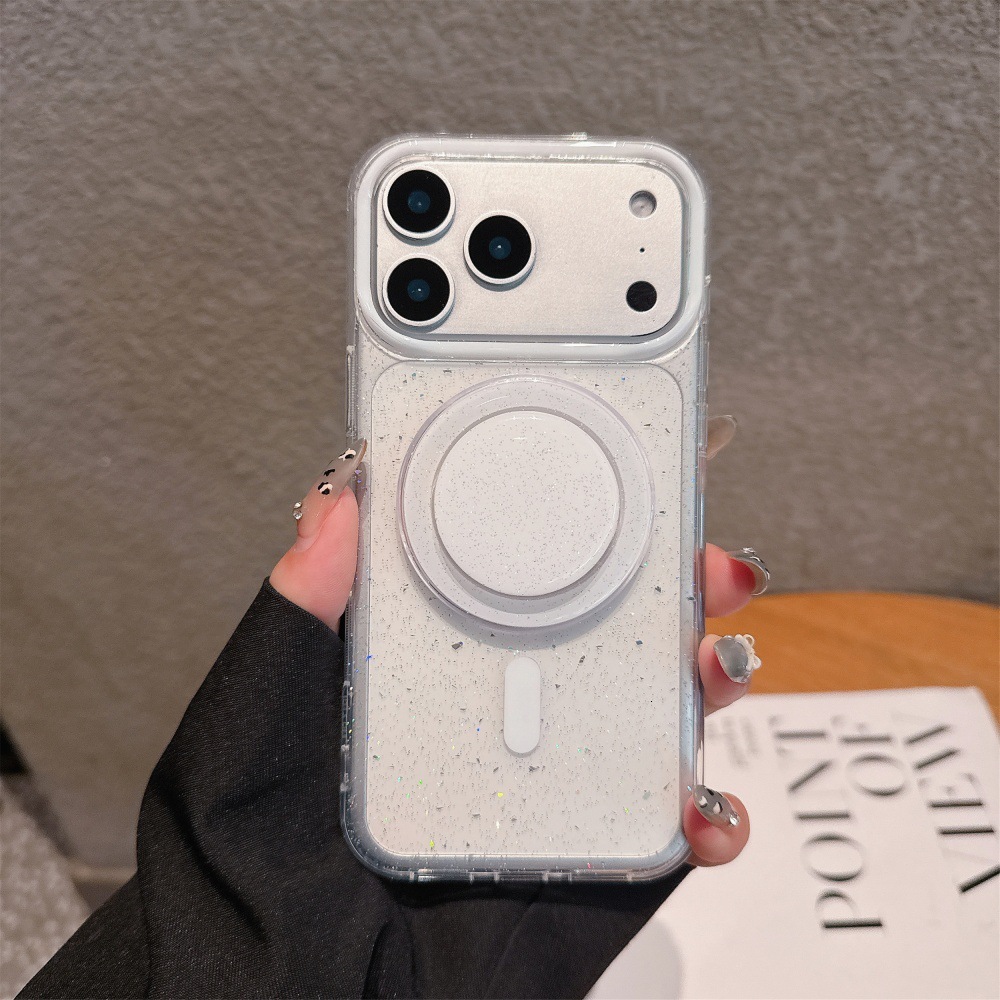 Magnetic Solid Color Phone Case Suitable for iPhone 17 Pro Max Transparent Anti-fall iPhone 16/15 Pro