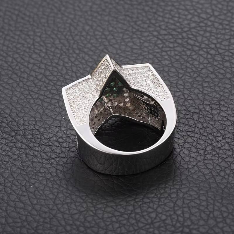 Factory VVS1 D Color Moissanite Hip-Hop Jewelry Rings GRA Certified 925 Sterling Silver Custom Ring