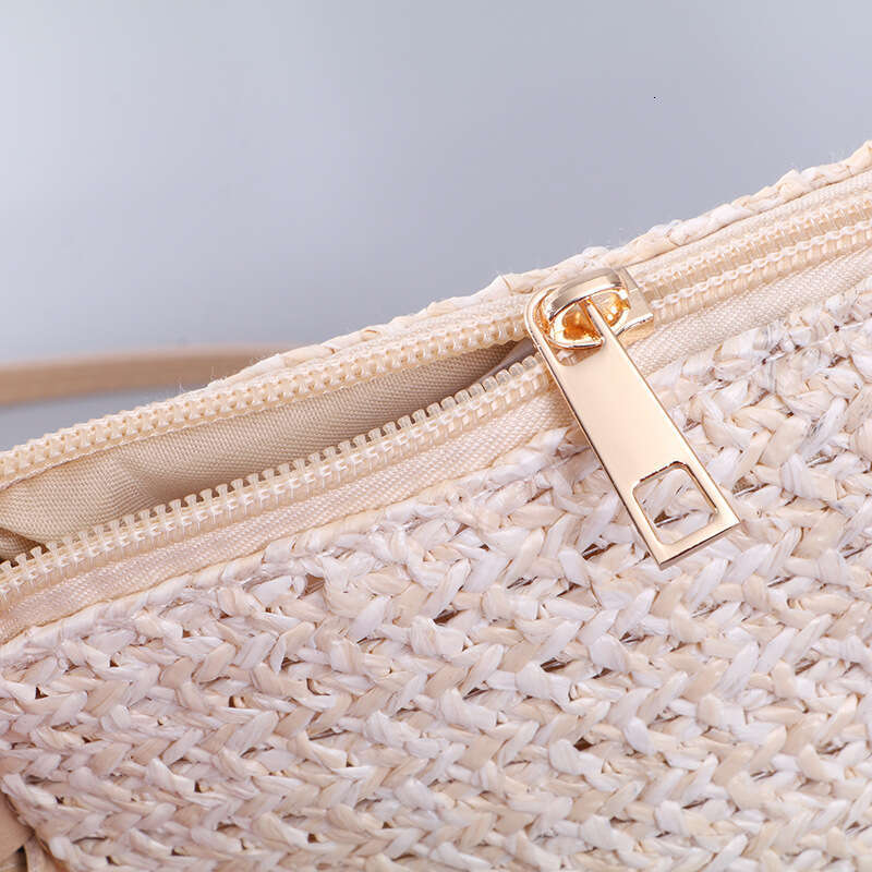 Handmade Beach Bag 2022 Summer New Hanins Fashion Mini Phone Diagonal Straddle Solid Color Grass Woven Women's Bag Kq2