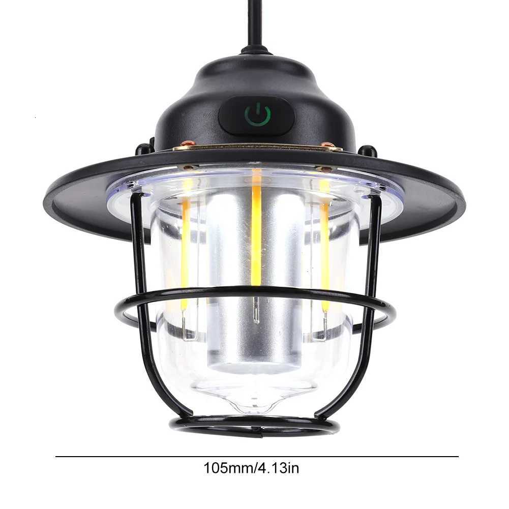 Camping Light 1200mAh Mini Metal Chandelier 2700K/6500K Retro Atmosphere Chandelier Stepless Dimming Type C Charging for Fishing M251115