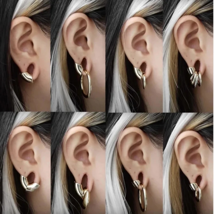 Vanku 2PCS Top Quality Ear Lobe Cuff Ear Gauge Plugs Ear Tunnels Stretcher Lobe Weights for Women Clip on Cartilage Body Jewelry 250408