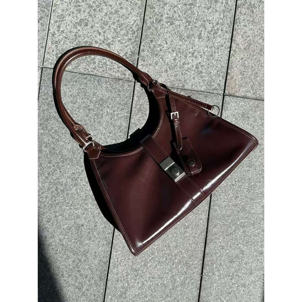 Mm Women's Bags Ladies' New Top Layer Cowhide Handbag, Armpit Bag, High-End And Trendy Commuting Bag