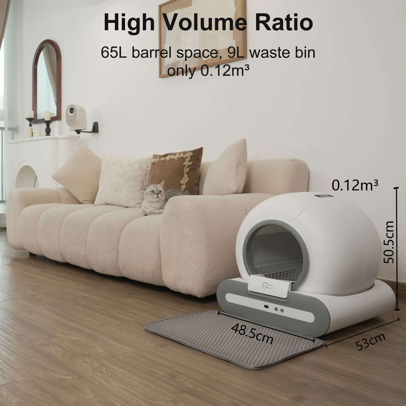 DOEL Automatic Cat Litter Box Self Cleaning with App Control Cat Litter Mat Smart Cat Toilet for Multiple Large Cats 250414