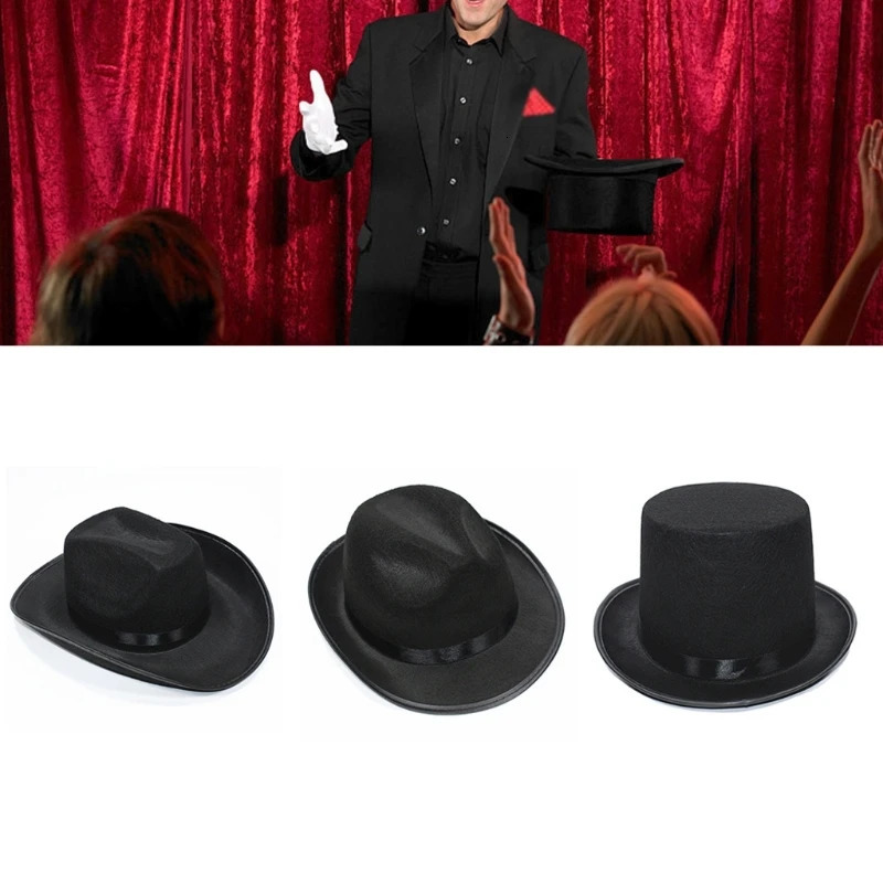 Magician Top Hat Jazz Fedora hat Bowler Top Hat Jazz hat Pork Pie Hat Jazz Fedora hat Sequin Top Hat Ringmaster Hat 250407