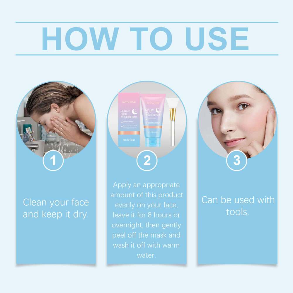 Jaysuing Collagen Nighttime Cleansing Exfoliating Moisturizing Oil Control Nourishing Skin Peel-off Mask