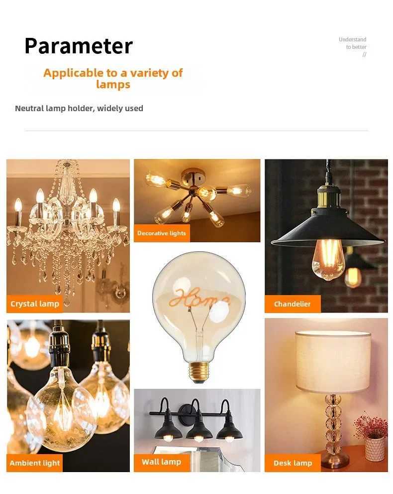 LED G125 Edison bulb E27 4W 220V 110V Dimmbale Warm white Ambient HOME Filament Lamp Bedroom Light Energy-saving Super Bright C251115