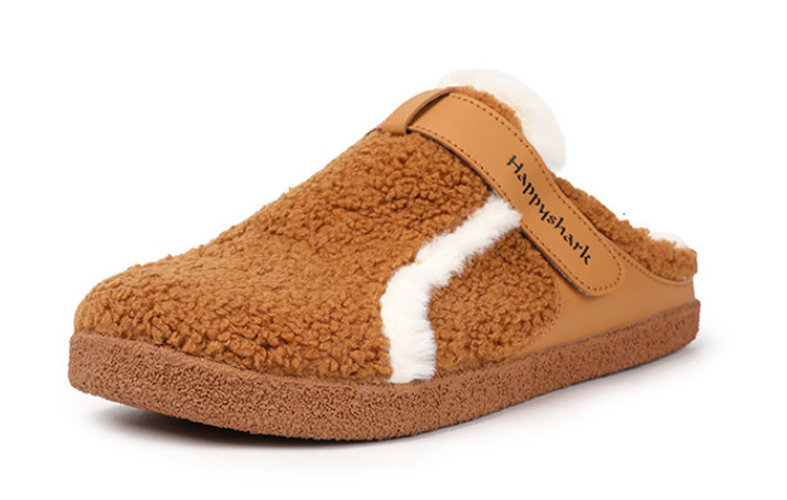 Happyshark 25 Designer Men S And Women's Half Slippers MenS Cotton Slippers Outdoor Women's Plush Cotton Shoes Warm And Anti Slip Indoor Sof