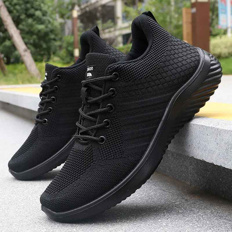 Mens Sneakers Breathable Casual Shoes Summer Fashion Running Shoes Solid Lace-Up Vulcanize Shoe Lightweight Outdoor Men Shoes 251114