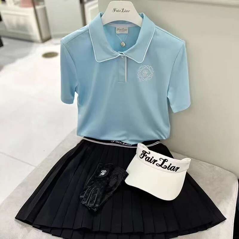 New Women's Golf Clothing Fashion Polo Shirt Summer Short Sleeve Breathable Skin Friendly Slim Fit Versatile