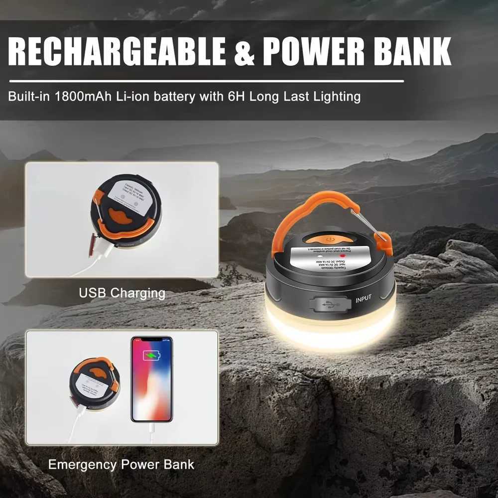 LED Camping Tent Light - USB Charging/AAA Battery Powered Hanging Multifunctional Light for Emergency Work Home USe M251115