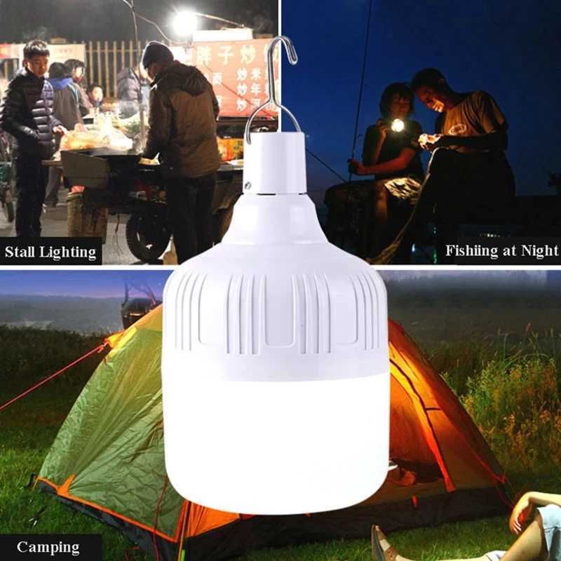 USB RechargeableEmergency Lights Led Outdoor Bulb Portable Tent Lamp Battery Lantern BBQ Camping Light for Patio Porch Garden M251115