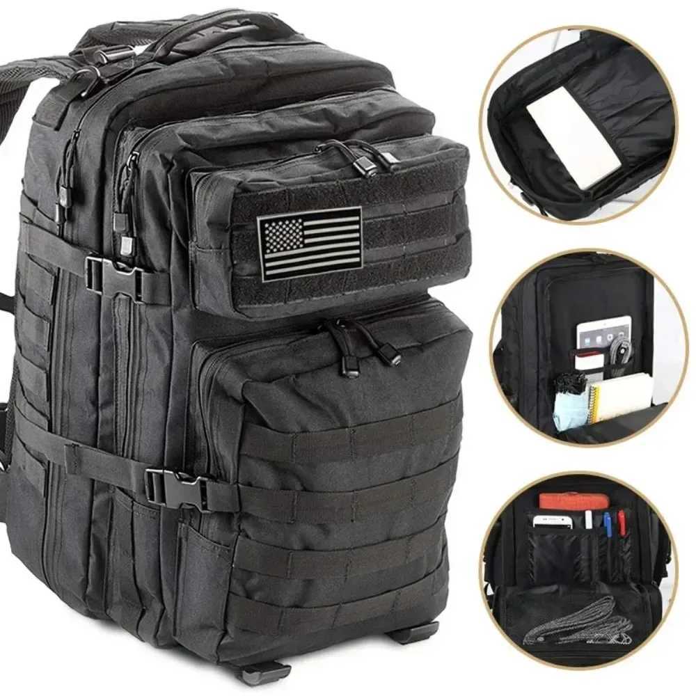 60L Army Military Tactical Backpack Mens Travel Large Capacity Rucksacks Men Waterproof Outdoor Sports Multi-functional BagsW251114