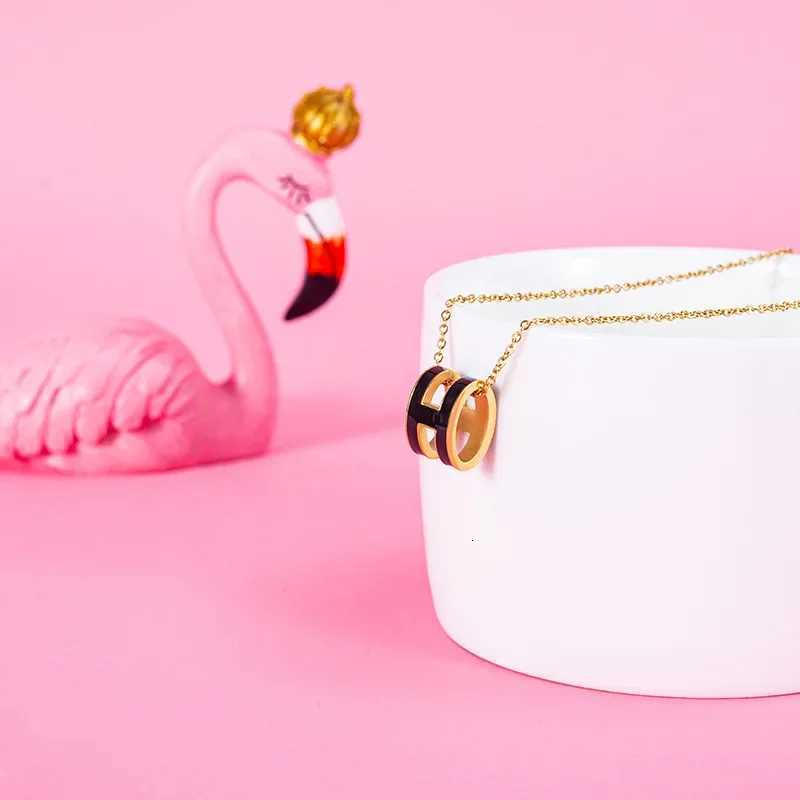 H Letter Enamel Pendant Necklace Women Minimalist Oval Collarbone Chain Viral Fashion Jewelry Trendy K251114