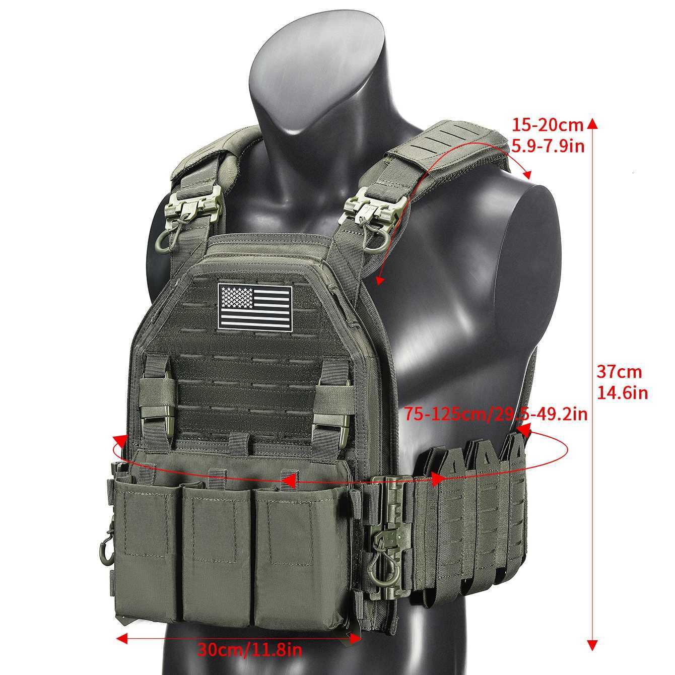 Outdoor Training Tank Top Triple Chest Item Pack MOLLE Extended Training Vest (Including US Flag) XJ250730XJ251114