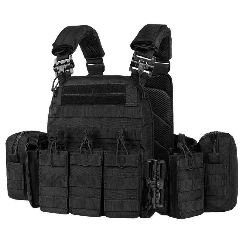 YAKEDA 6094 Vest Light Weight Quick Release Combat Plate Carrier1000D Nylon Molle Vest Hunting Vest Black XJ251114