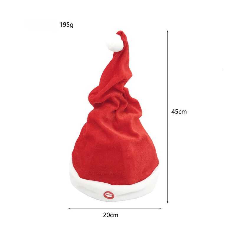 Singing and Dancing Christmas Hat Electric Santa Hat Red and White Music Christmas Hat Christmas New Year Party Supplies Gifts Y251115