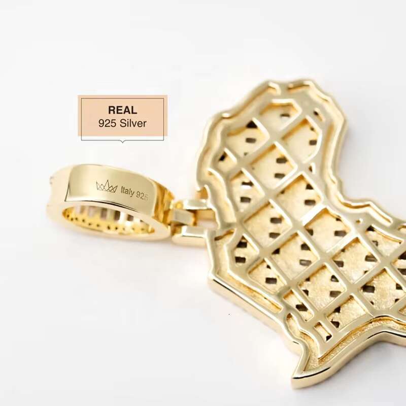 Hip Hop Jewelry Pass Diamond Tester Bling Large 2.25 Inches Iced Out Baguette Moissanite Africa Pendant for Chain Men Women