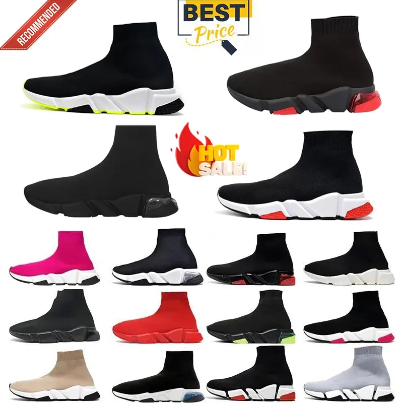 2025 Designer Sock shoes Casual sneakers for men women high triple Black Red White Beige Pink Cristal Comfort Sole Breathable fashion sports trainers