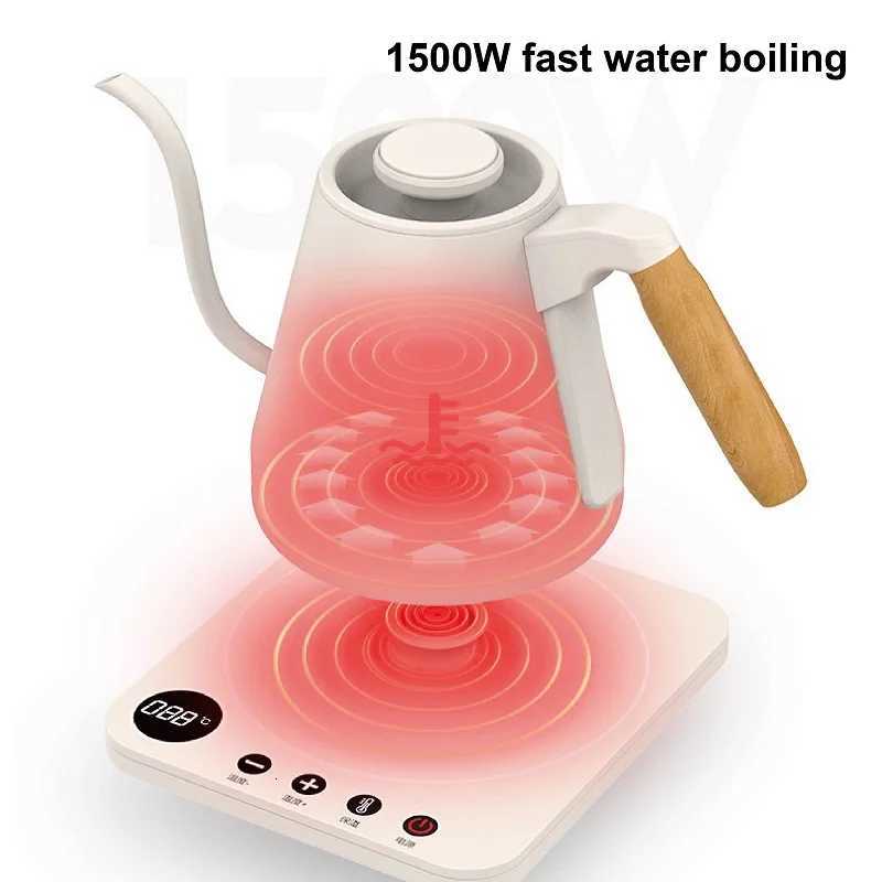 Home Electric Kettle 800ml Gooseneck Jug Hand brew Coffee Pot Thermo Pot Temperature-Control Heating Water Bottle Smart Teapot Y251114