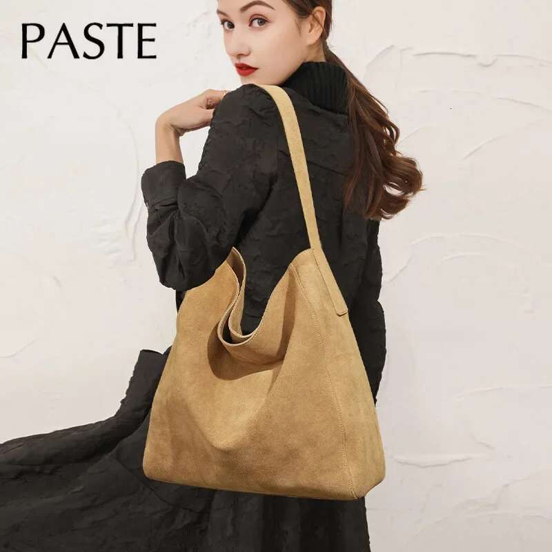 Customized for Individuals Large Capacity Winter Tote High Class Matte Suede Wool Women Handbag Coffee Kakhi Travel Shoulder Bag