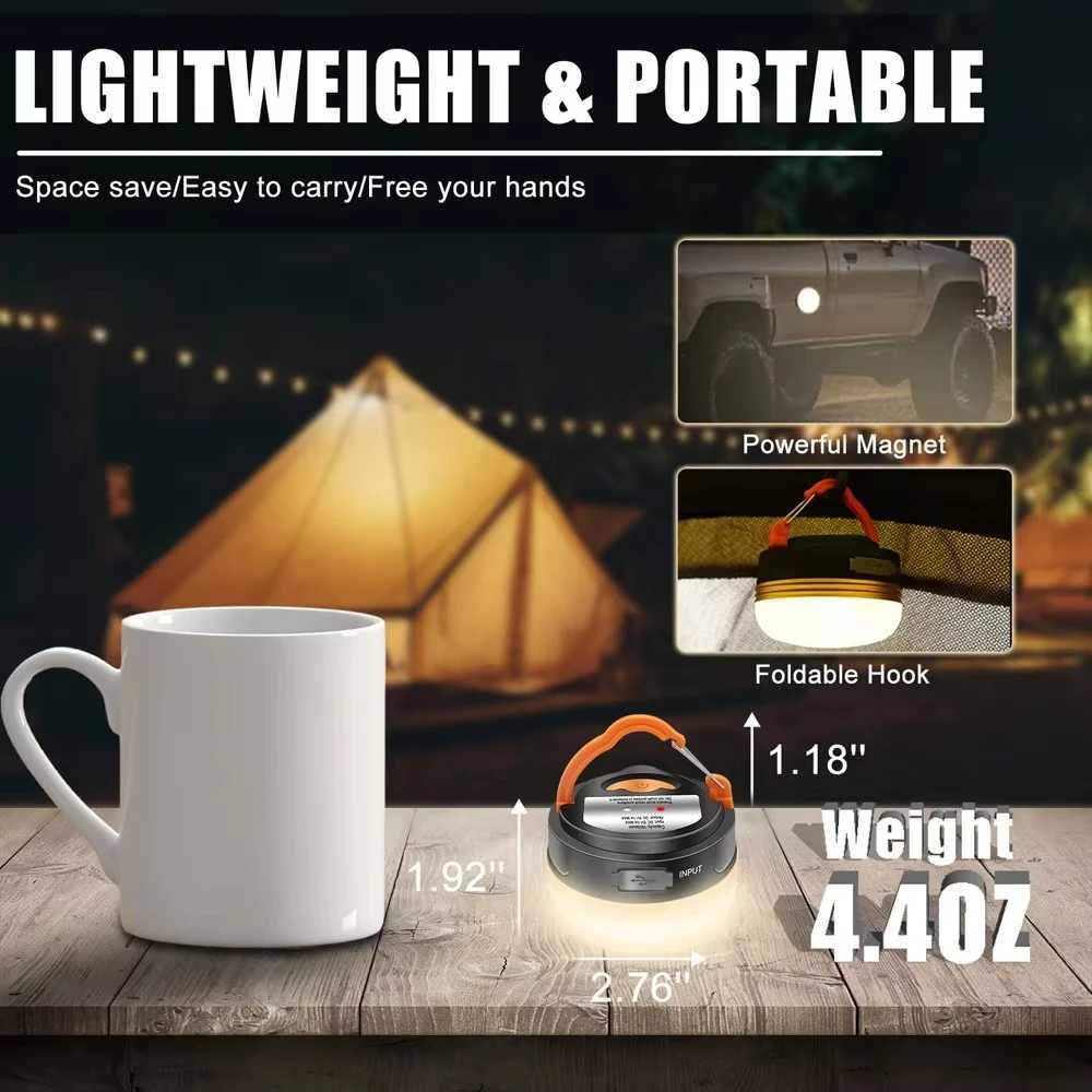 LED Camping Tent Light - USB Charging/AAA Battery Powered Hanging Multifunctional Light for Emergency Work Home USe M251115