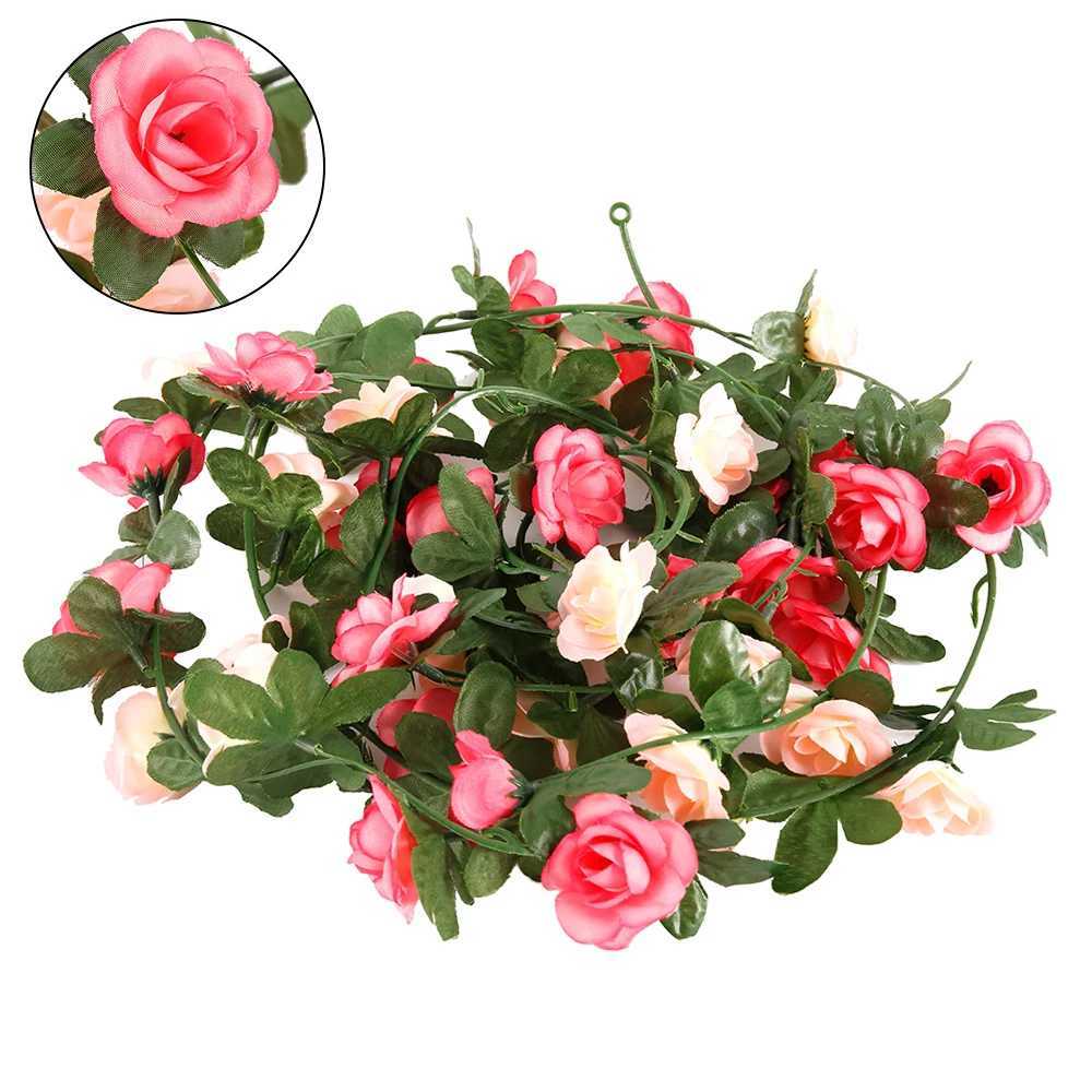 82ft Artificial Rose Garland Pink Fake Rose Vine Faux Flower Garland Hanging Flowers Plants For Wedding Garden Party Wall DecorM251115